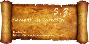 Seregély Zoltán névjegykártya